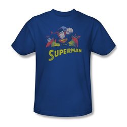 Superman Shirt Distresed Royal T-Shirt