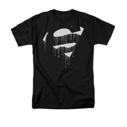 Superman Shirt Dripping Shield Black T-Shirt