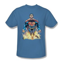 Superman Shirt Explosions Carolina Blue T-Shirt