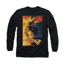 Superman Shirt Fireproof Long Sleeve Black Tee T-Shirt