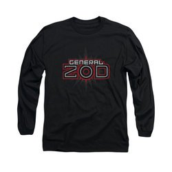 Superman Shirt General Zod Long Sleeve Black Tee T-Shirt