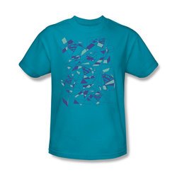 Superman Shirt Geo Scribbles Turquoise T-Shirt