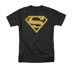 Superman Shirt Gold Shield Black T-Shirt