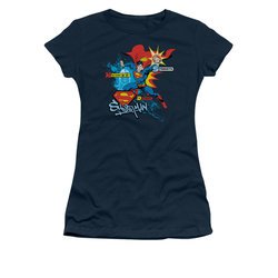 Superman Shirt Juniors Abilities Navy T-Shirt