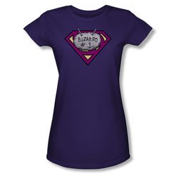 Superman Shirt Juniors Bizzaro #1 Purple T-Shirt