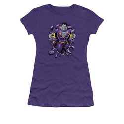 Superman Shirt Juniors Bizzaro Breakthrough Purple T-Shirt