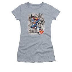 Superman Shirt Juniors Break Through Athletic Heather T-Shirt