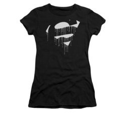 Superman Shirt Juniors Dripping Shield Black T-Shirt