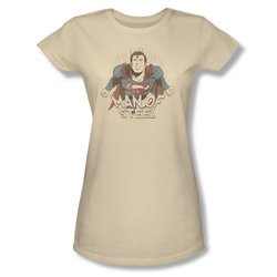 Superman Shirt Juniors Fly Away Cream T-Shirt