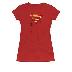 Superman Shirt Juniors Mech Shield Red T-Shirt