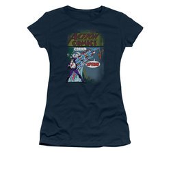 Superman Shirt Juniors Quick Change Navy T-Shirt