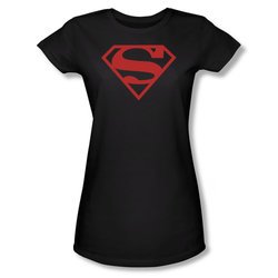 Superman Shirt Juniors Red Shield Black T-Shirt