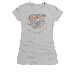 Superman Shirt Juniors Ripping Silver T-Shirt