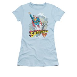 Superman Shirt Juniors Skyward Light Blue T-Shirt