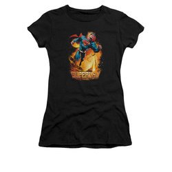 Superman Shirt Juniors Space Case Black T-Shirt