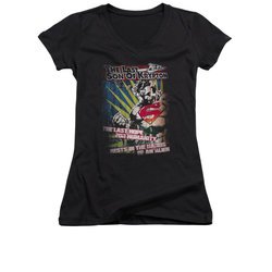 Superman Shirt Juniors V Neck Last Hope Black T-Shirt