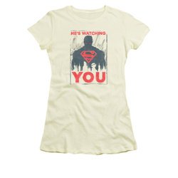 Superman Shirt Juniors Watching You Cream T-Shirt