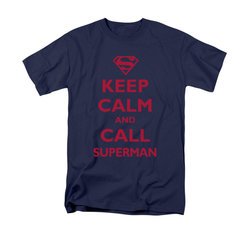 Superman Shirt Keep Calm Navy T-Shirt