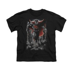 Superman Shirt Kids Above The Clouds Black T-Shirt