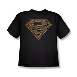 Superman Shirt Kids Aztec Shield Black T-Shirt