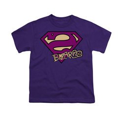 Superman Shirt Kids Bizarro Shield Purple T-Shirt