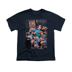 Superman Shirt Kids Bullet Proof Navy T-Shirt