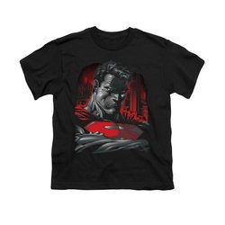 Superman Shirt Kids Bust Black T-Shirt