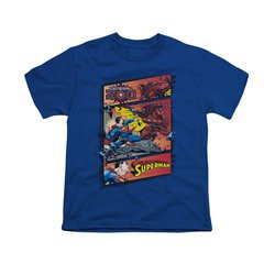 Superman Shirt Kids Comic Strip Royal Blue T-Shirt