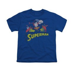 Superman Shirt Kids Distresed Royal T-Shirt