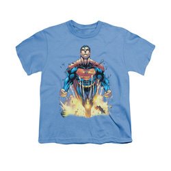 Superman Shirt Kids Explosions Carolina Blue T-Shirt