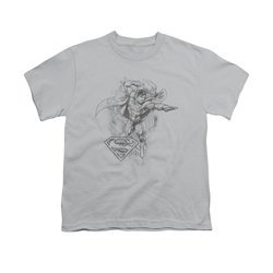 Superman Shirt Kids Flex Flying Silver T-Shirt