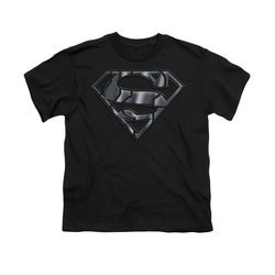 Superman Shirt Kids Mech Shield Black T-Shirt