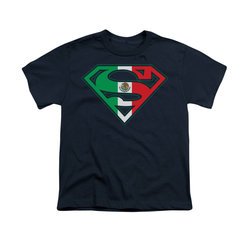 Superman Shirt Kids Mexican Shield Navy T-Shirt