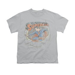 Superman Shirt Kids Ripping Silver T-Shirt