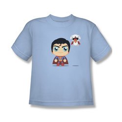 Superman Shirt Kids Round Drawing Light Blue T-Shirt