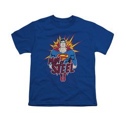 Superman Shirt Kids Steel Pop Royal Blue T-Shirt