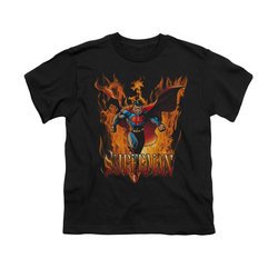 Superman Shirt Kids Through The Fire Black T-Shirt