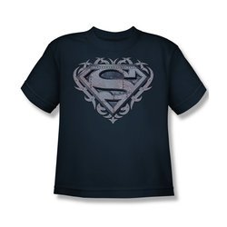 Superman Shirt Kids Tribal Steel Navy T-Shirt