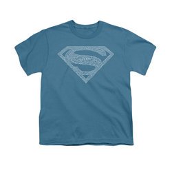 Superman Shirt Kids Type Shield Slate T-Shirt