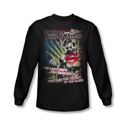 Superman Shirt Last Hope Long Sleeve Black Tee T-Shirt