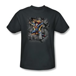 Superman Shirt Make A Hole Charcoal T-Shirt