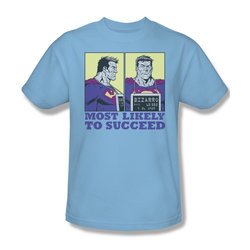 Superman Shirt Most Likely Light Blue T-Shirt