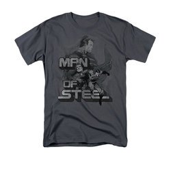 Superman Shirt Poses Charcoal T-Shirt