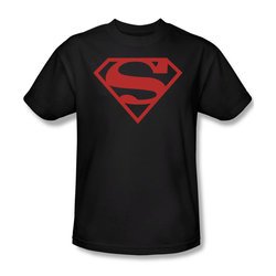 Superman Shirt Red Shield Black T-Shirt