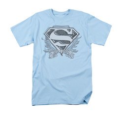 Superman Shirt Sketchy Crest Light Blue T-Shirt