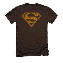 Superman Shirt Slim Fit 60's Shield Coffee T-Shirt