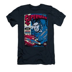 Superman Shirt Slim Fit Action Packed Navy T-Shirt