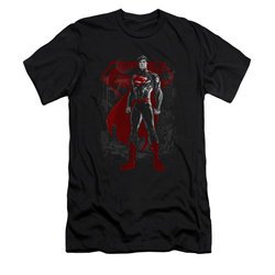 Superman Shirt Slim Fit Aftermath Black T-Shirt