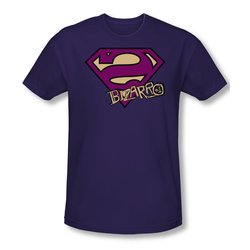 Superman Shirt Slim Fit Bizarro Shield Purple T-Shirt