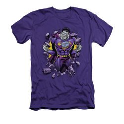 Superman Shirt Slim Fit Bizzaro Breakthrough Purple T-Shirt